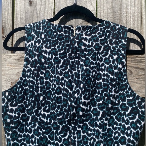 J Crew Black, Blue and White Leopard Print Dress - Picture 8 of 8